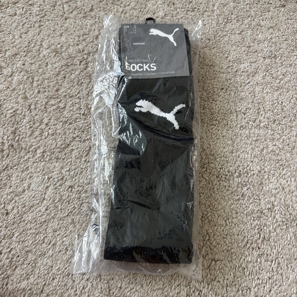 Puma Football Team Liga Knee High Soccer Socks Black Size 3 Or Large (7-9)